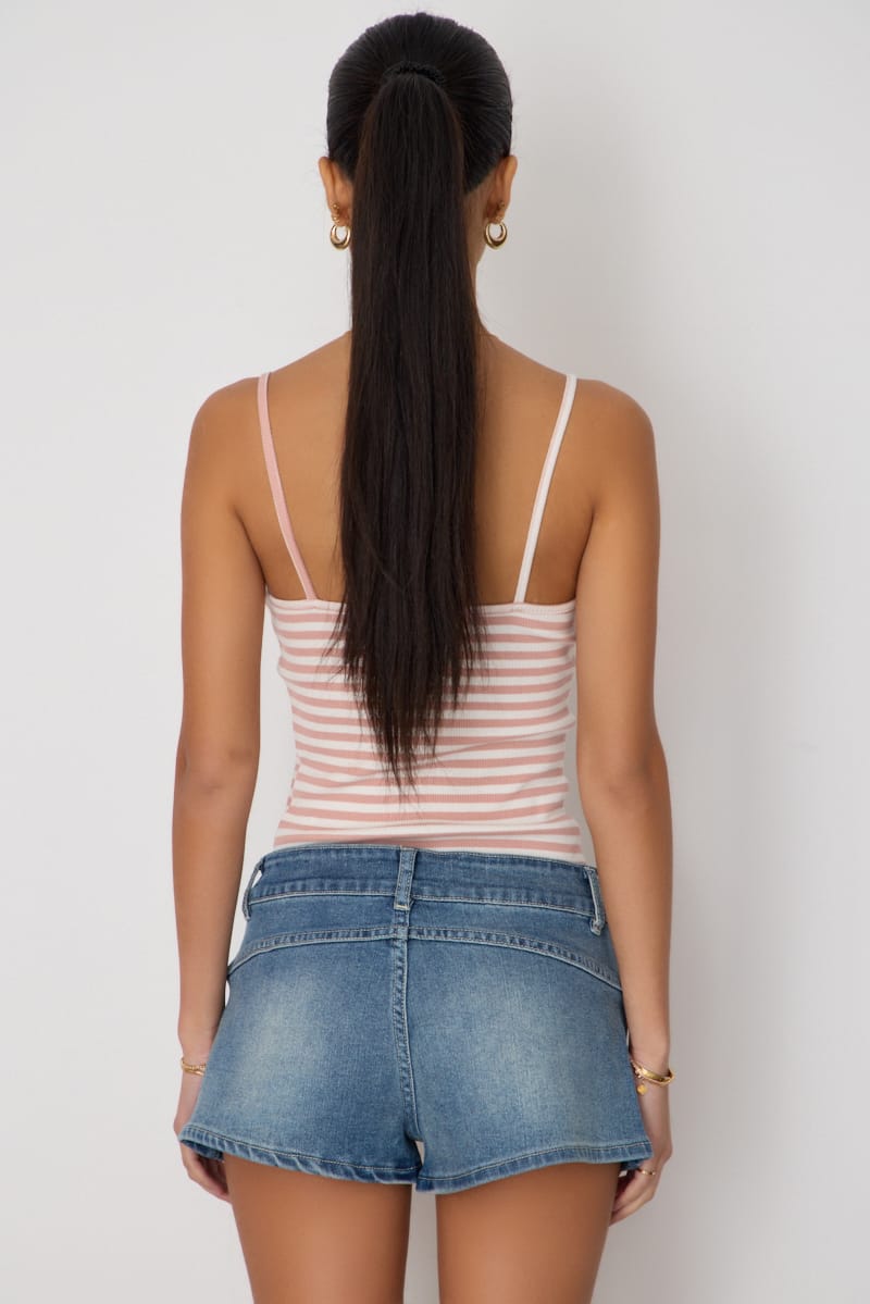 Denim Micro Shorts Low Rise Outpocket Stretch for Ally Fashion