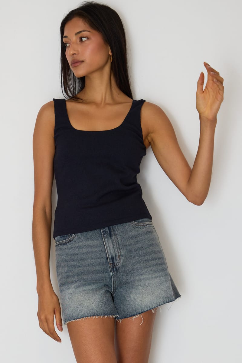 Denim Relaxed Shorts Side Slit for Ally Fashion