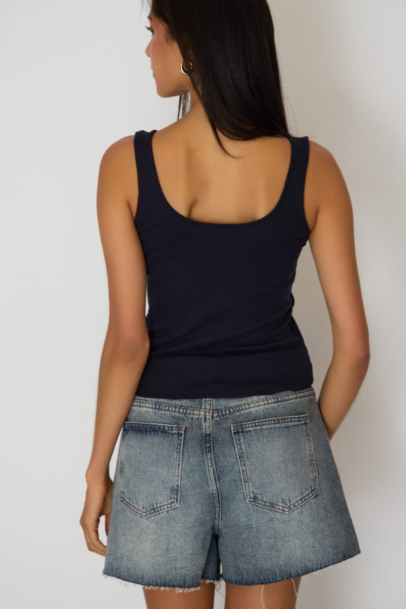 Denim Relaxed Shorts Side Slit for Ally Fashion