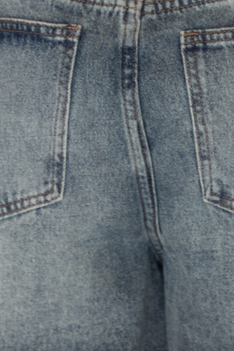 Denim Relaxed Shorts Side Slit for Ally Fashion