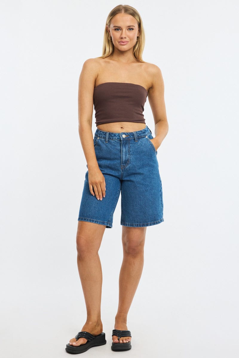Denim Bermuda Shorts Mid Rise for Ally Fashion