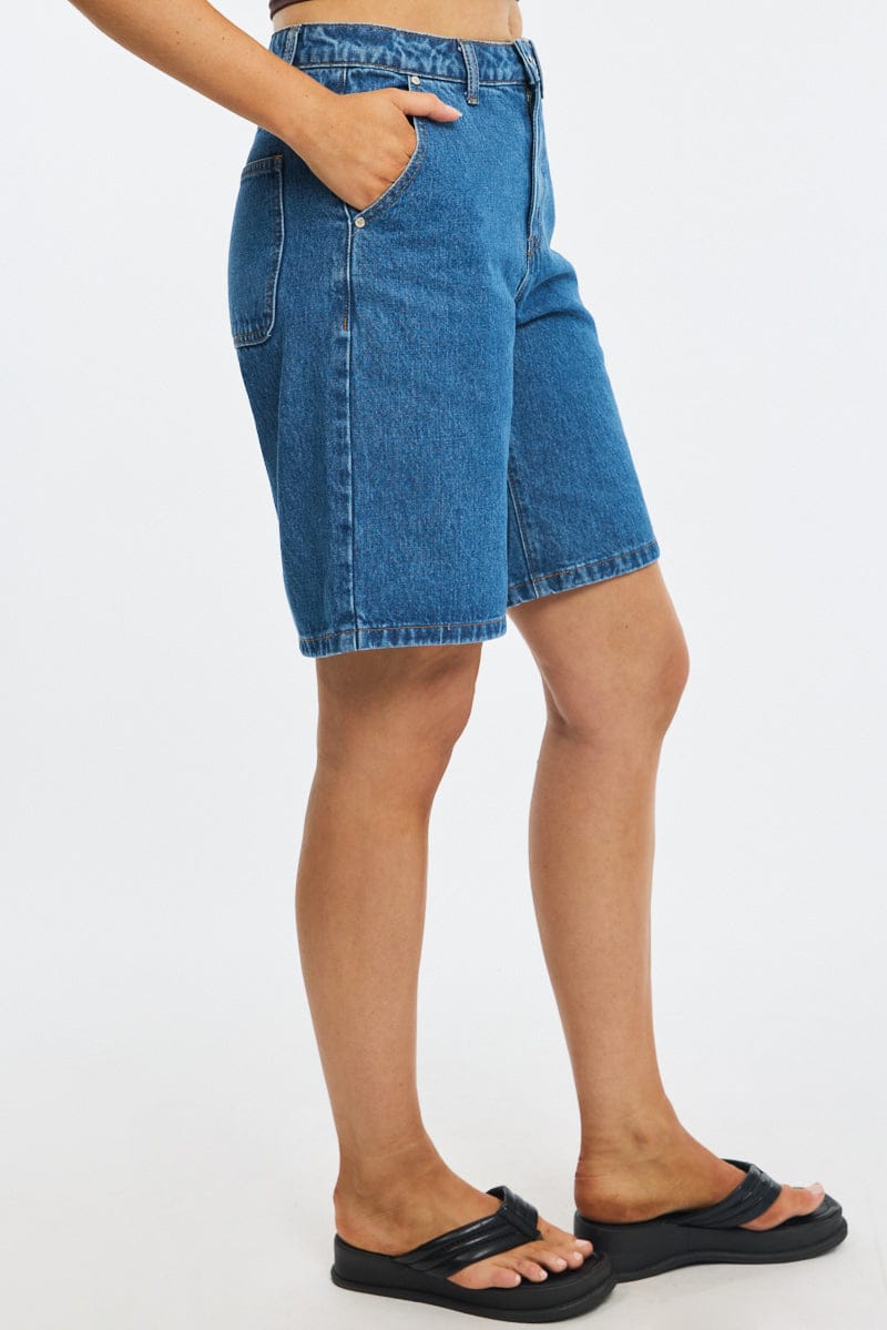Denim Bermuda Shorts Mid Rise for Ally Fashion