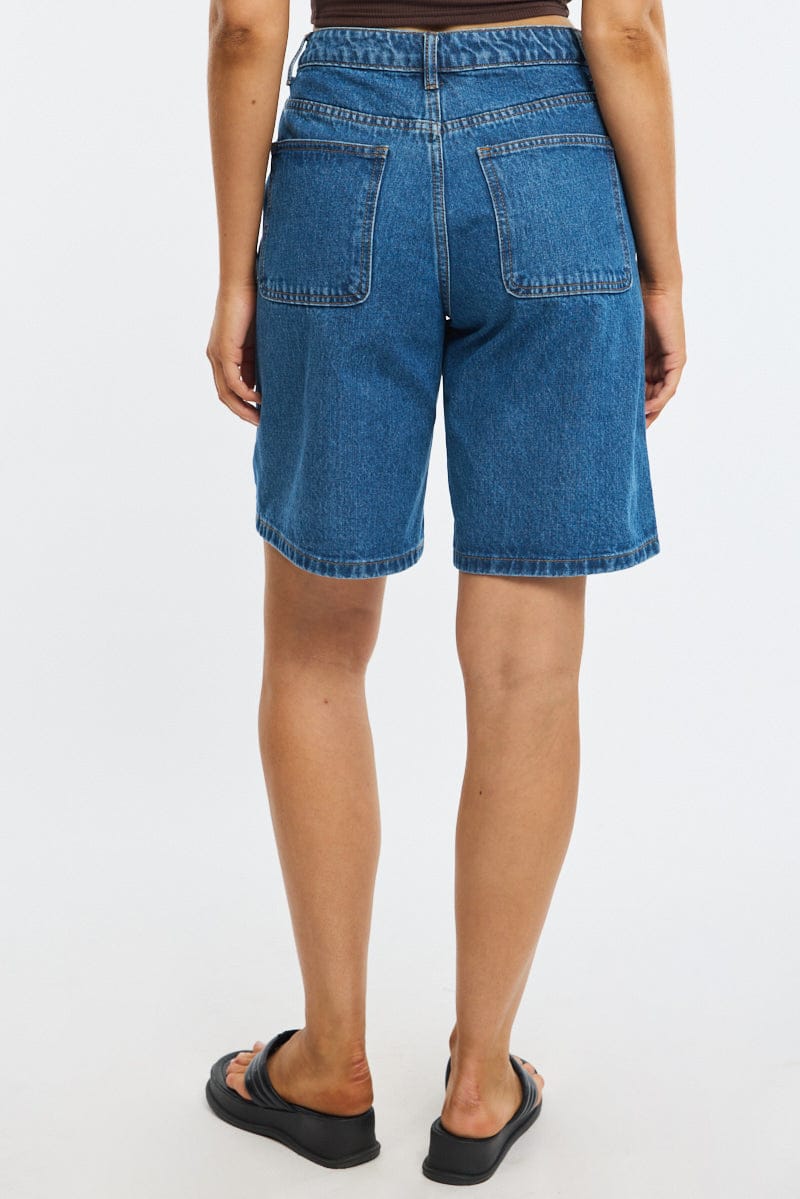 Denim Bermuda Shorts Mid Rise for Ally Fashion
