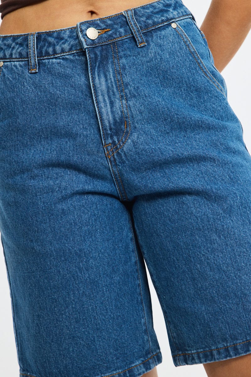 Denim Bermuda Shorts Mid Rise for Ally Fashion