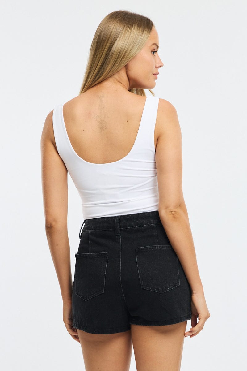 Denim Wrap Mini Skort High Rise Relaxed Fit for Ally Fashion