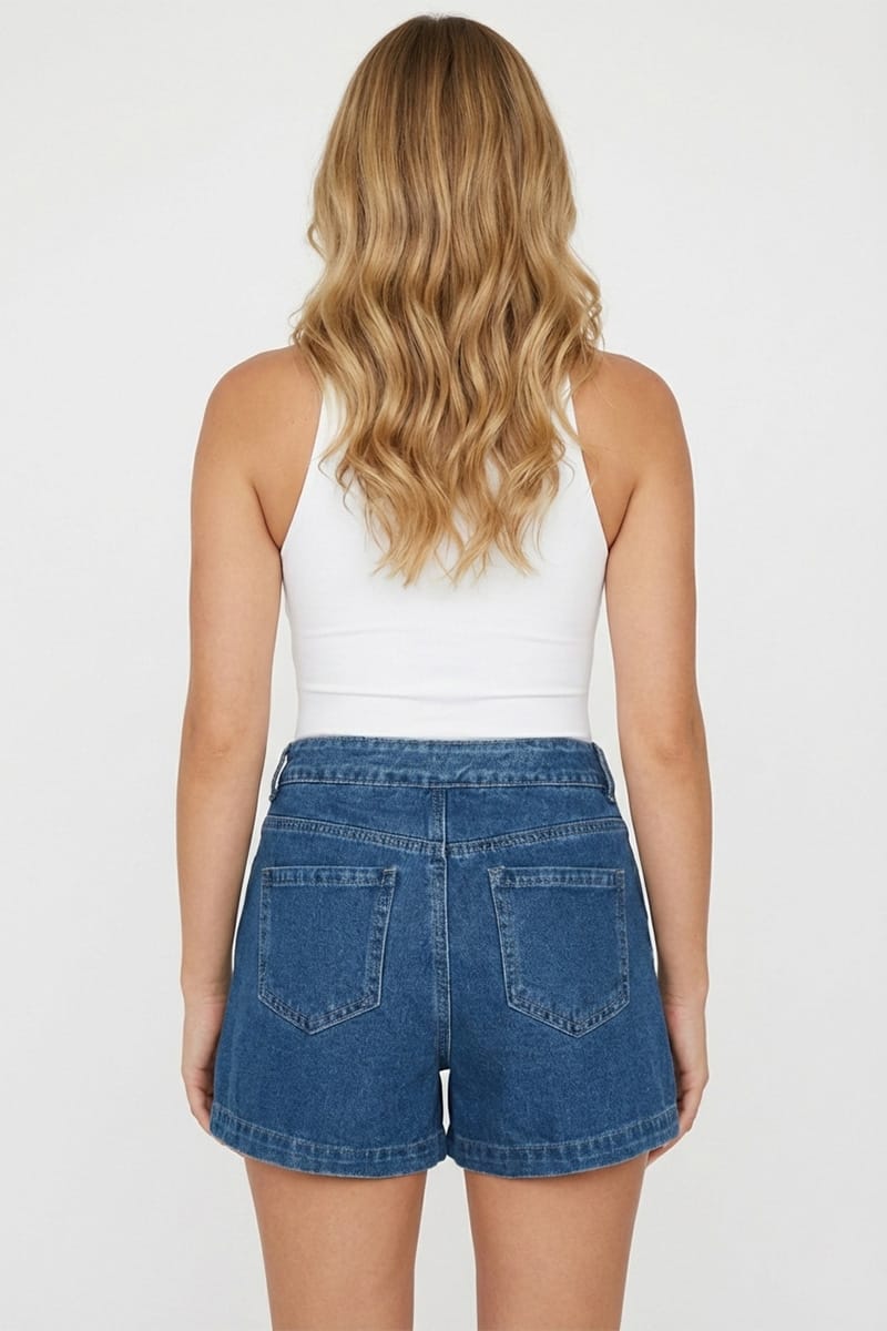 Denim Skort Lace Up High Rise for Ally Fashion
