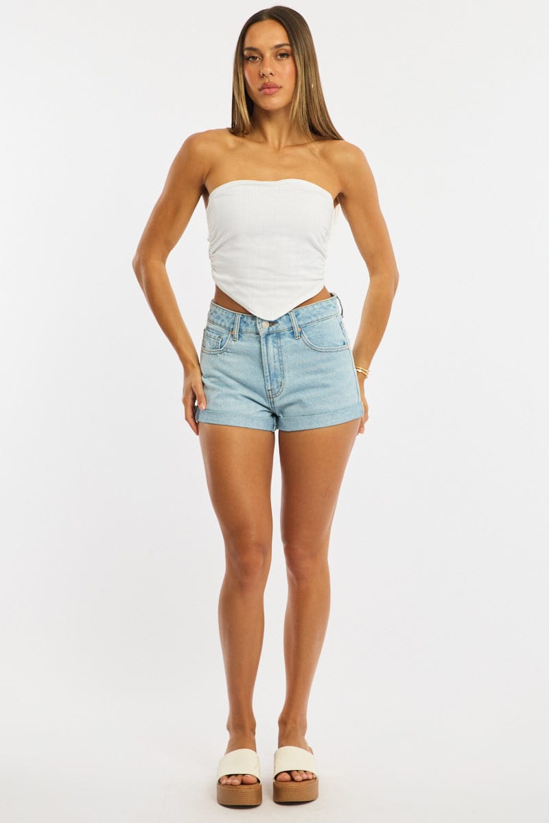 Denim Relaxed Shorts Mid Rise for Ally Fashion