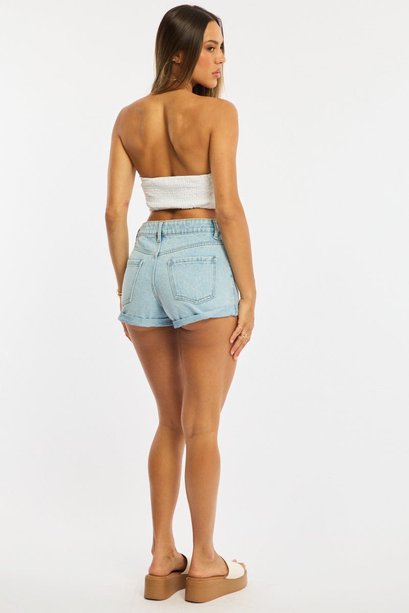 Denim Relaxed Shorts Mid Rise for Ally Fashion
