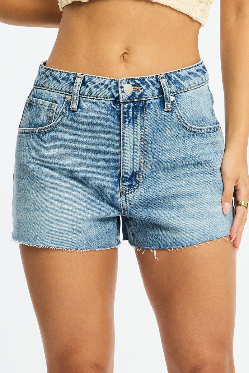 Denim Relaxed Shorts High Rise for Ally Fashion