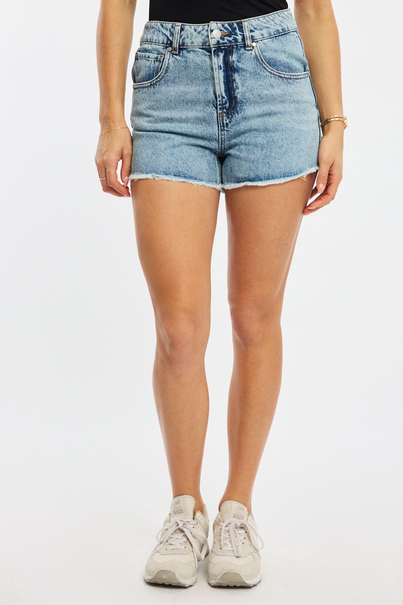 Denim Relaxed Shorts Mid Rise for Ally Fashion