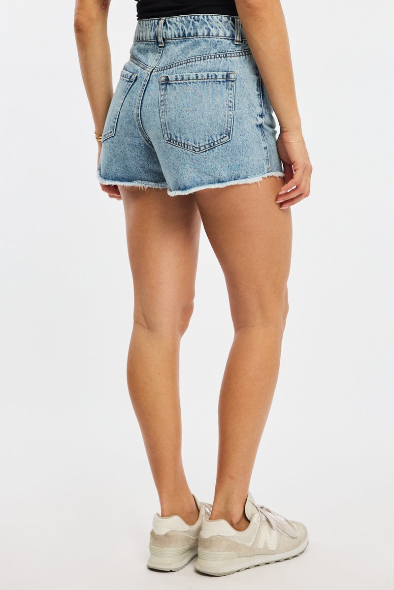 Denim Relaxed Shorts Mid Rise for Ally Fashion