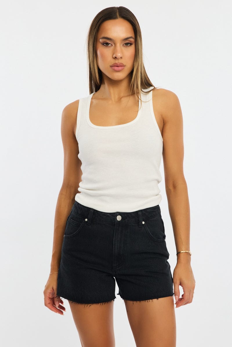 Black Relaxed Shorts High Rise for Ally Fashion