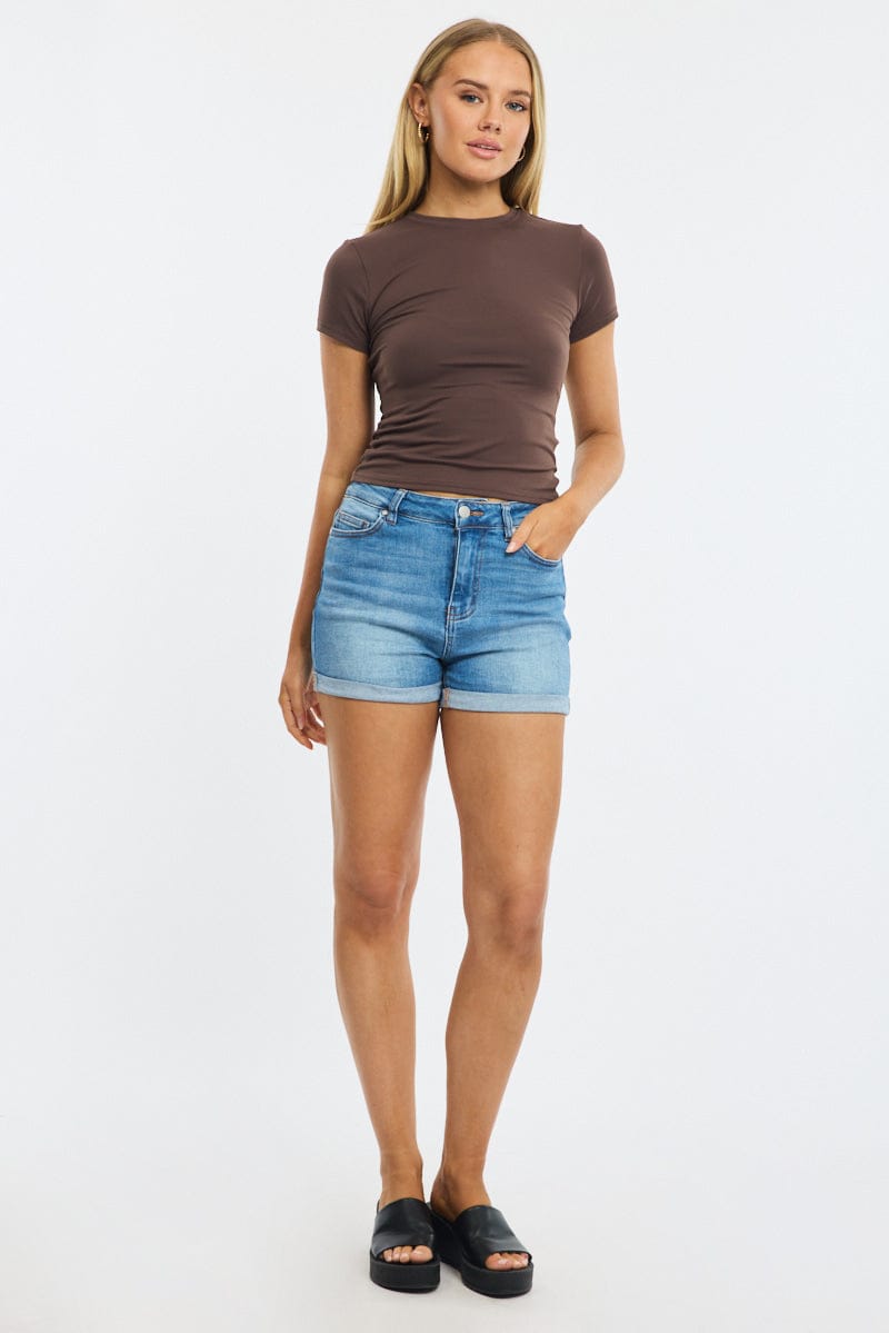 Denim Skinny Shorts Low Rise for Ally Fashion