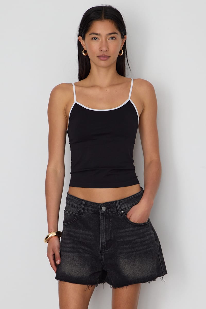 Denim Relaxed Shorts Mid Rise Mom Fit Raw Edge for Ally Fashion