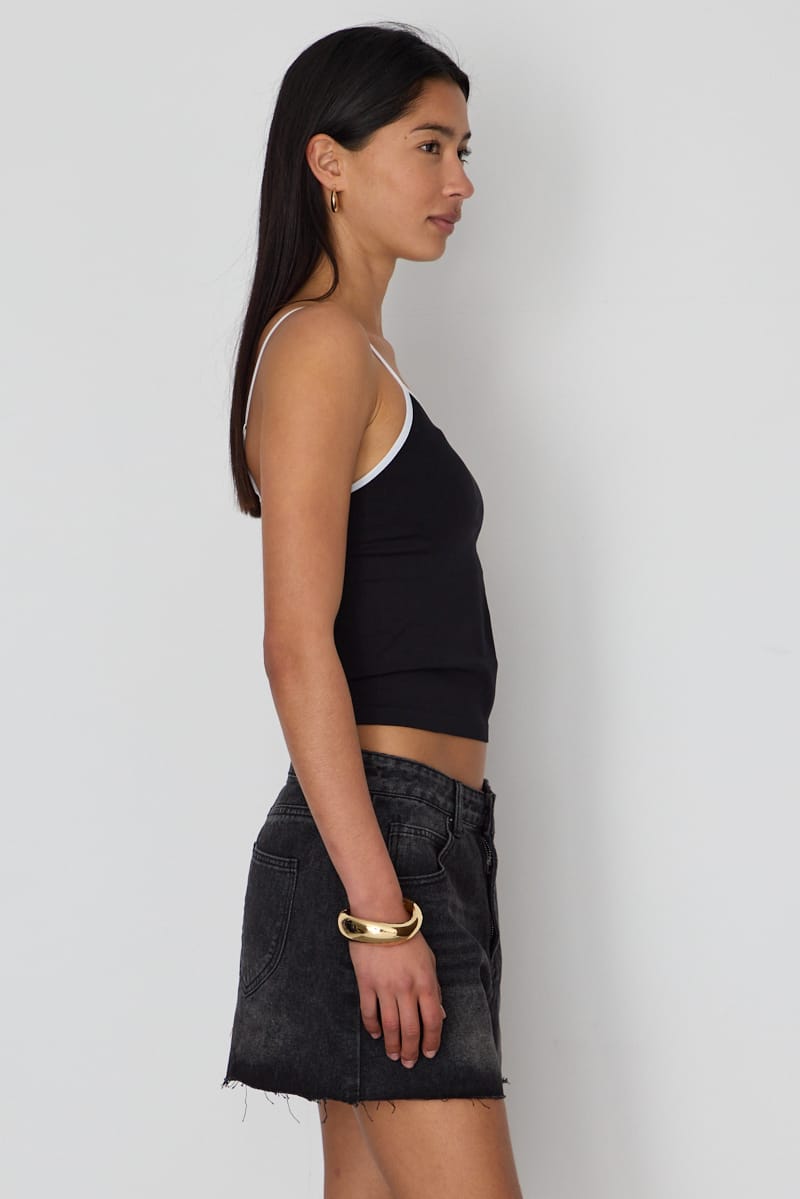 Denim Relaxed Shorts Mid Rise Mom Fit Raw Edge for Ally Fashion
