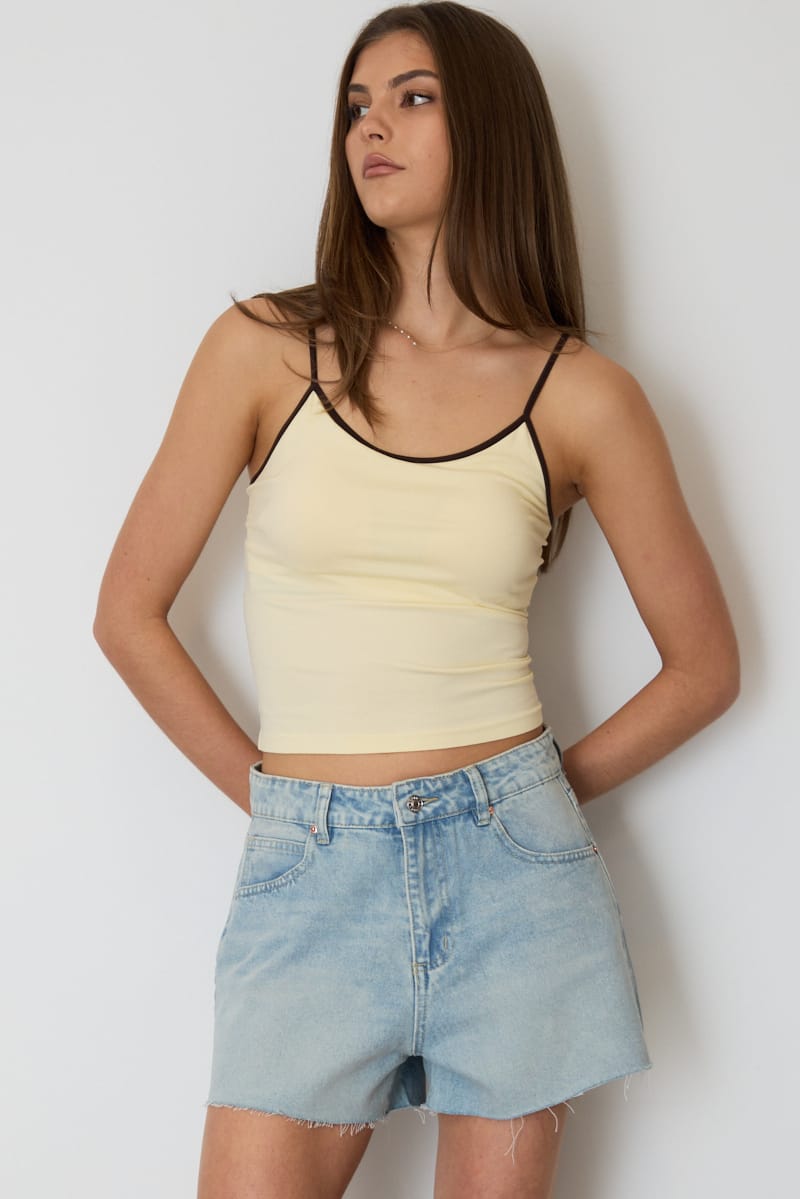 Denim Relaxed Shorts Mid Rise Mom Fit Raw Edge for Ally Fashion