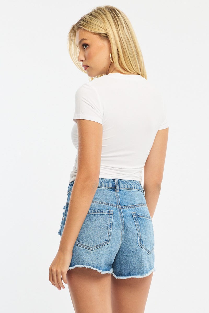 Denim Relaxed Shorts High Rise for Ally Fashion