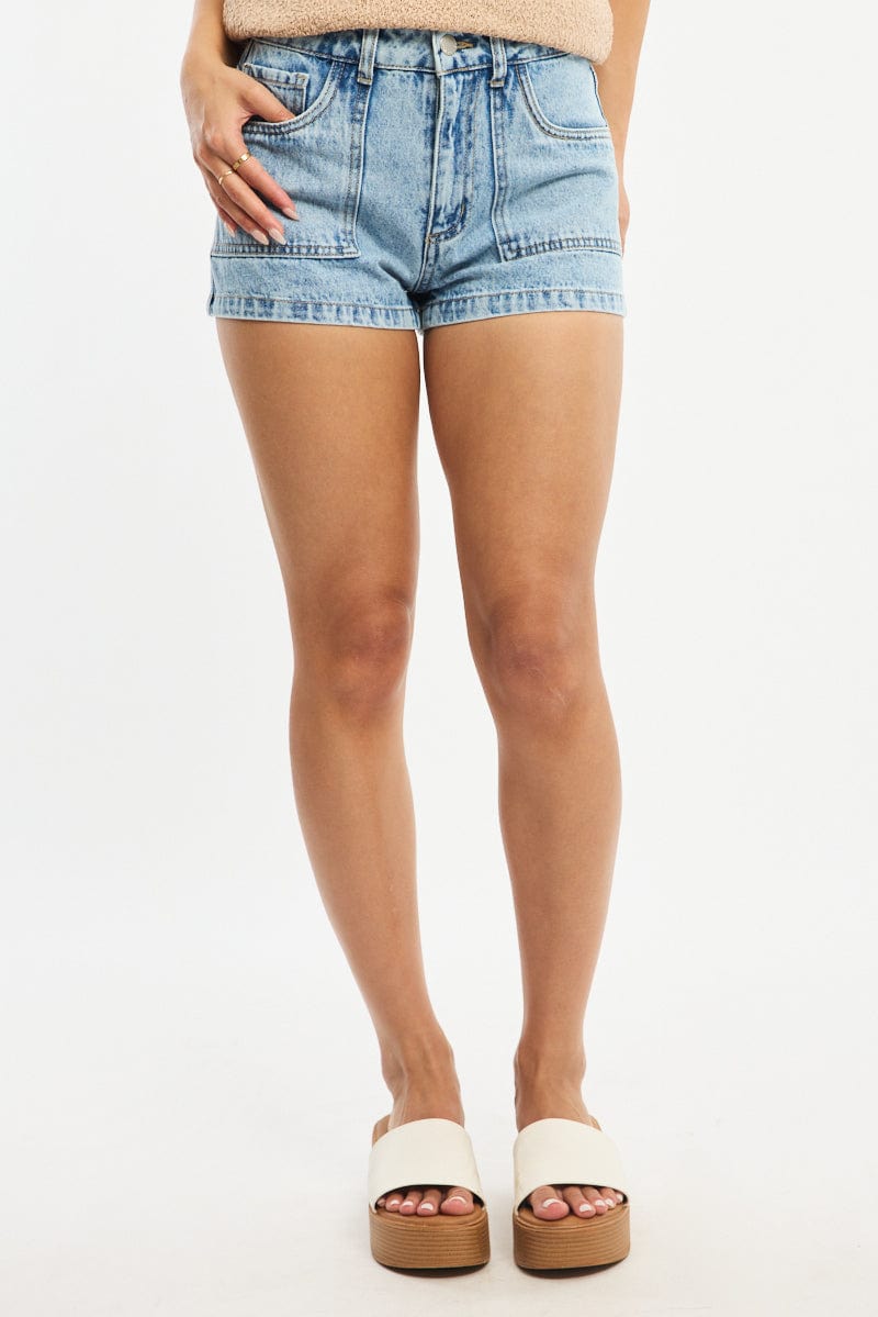 Denim Micro Shorts Low Rise for Ally Fashion
