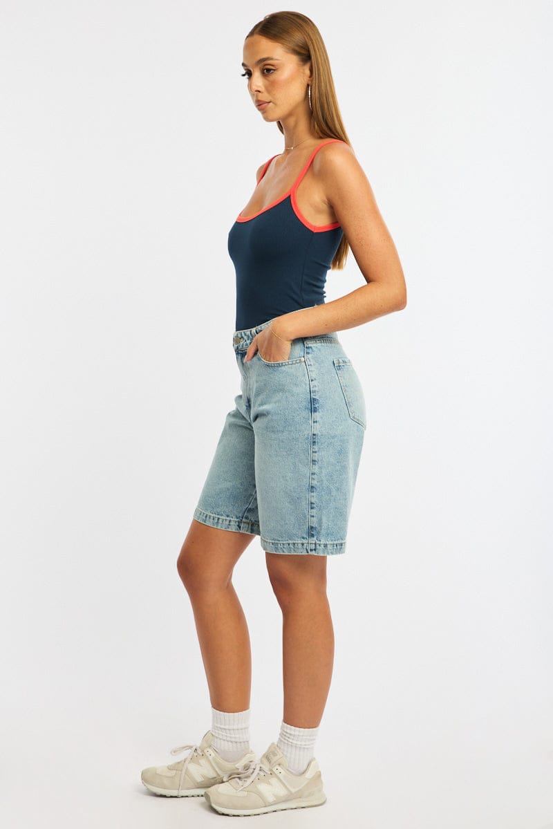 Denim Jorts Mid Rise for Ally Fashion