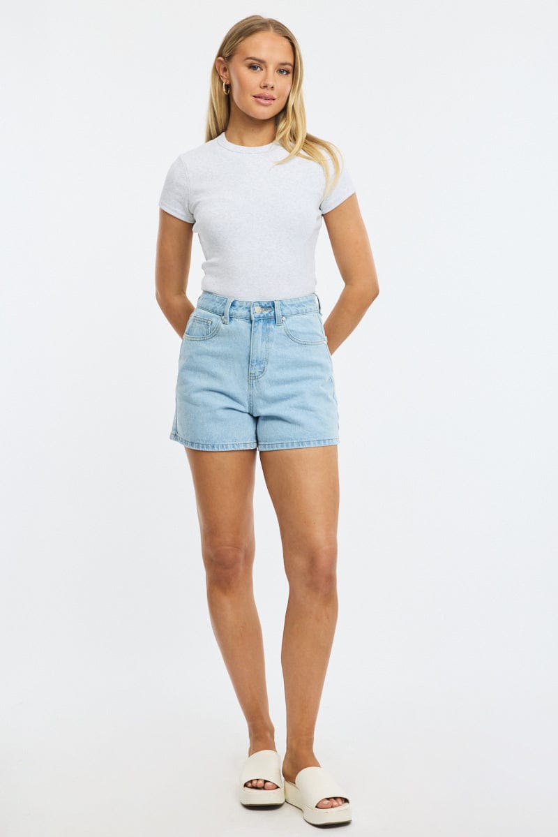 Denim Relaxed Shorts Mid Rise for Ally Fashion