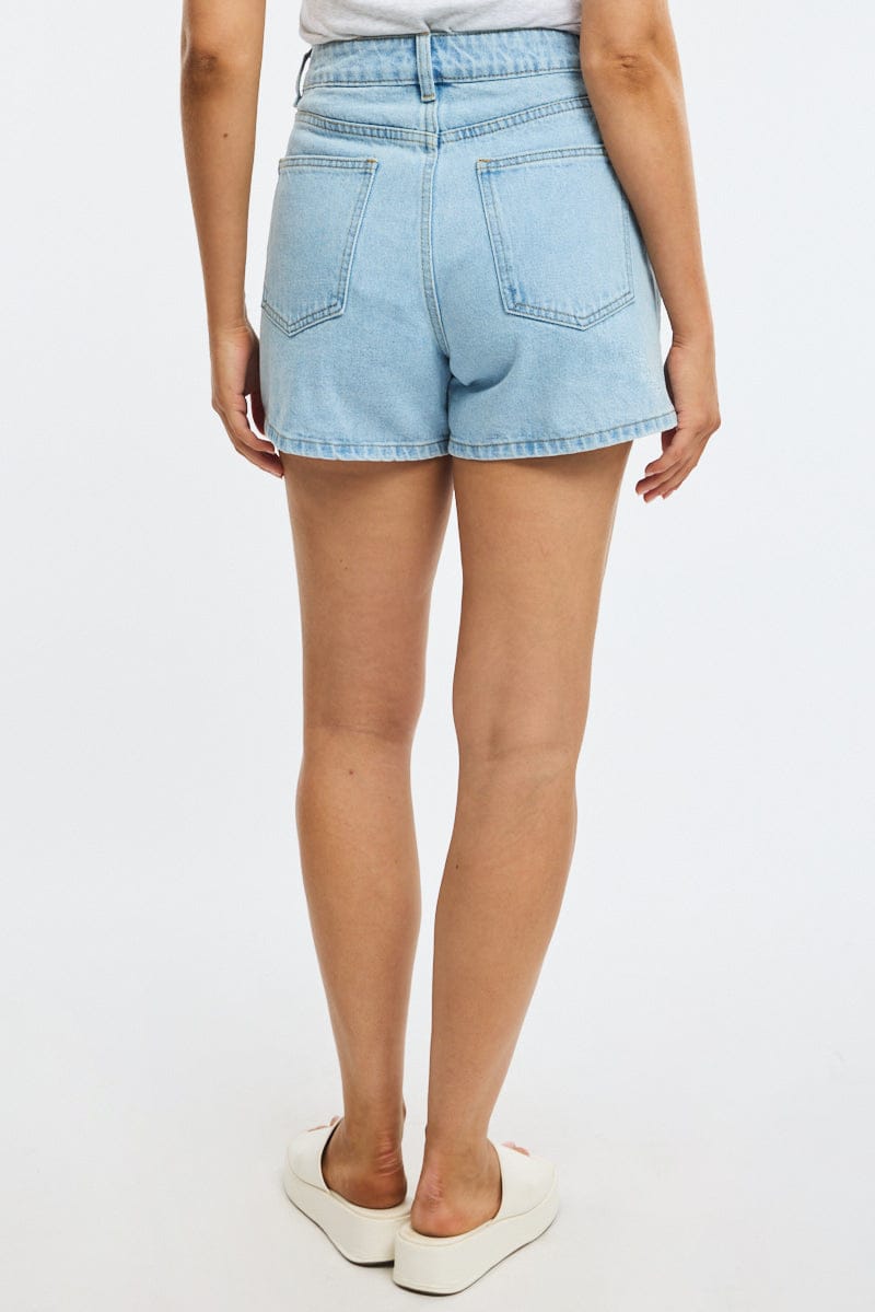 Denim Relaxed Shorts Mid Rise for Ally Fashion