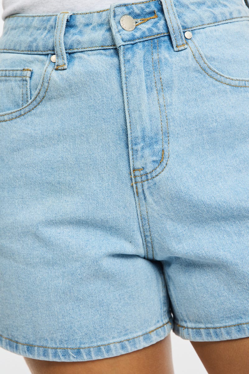 Denim Relaxed Shorts Mid Rise for Ally Fashion