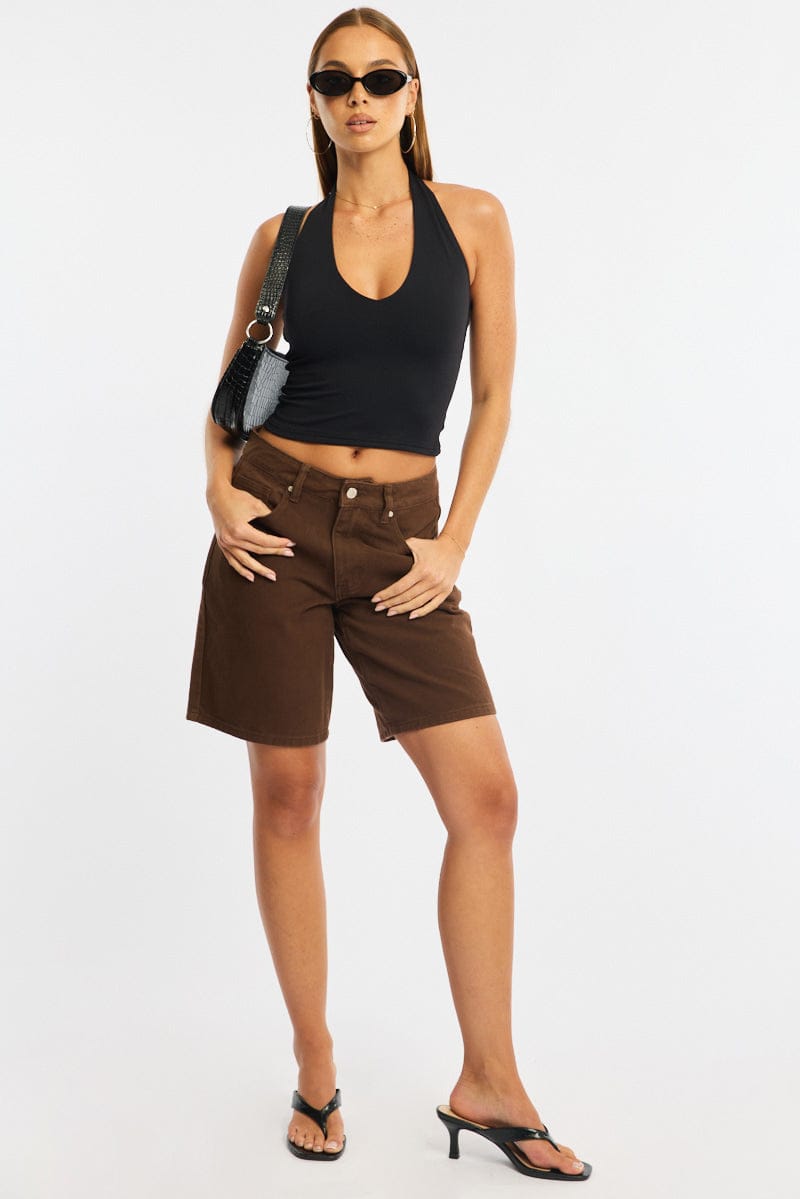 Brown Jorts Mid Rise for Ally Fashion
