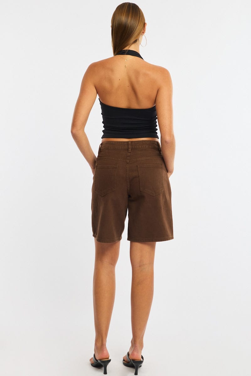 Brown Jorts Mid Rise for Ally Fashion
