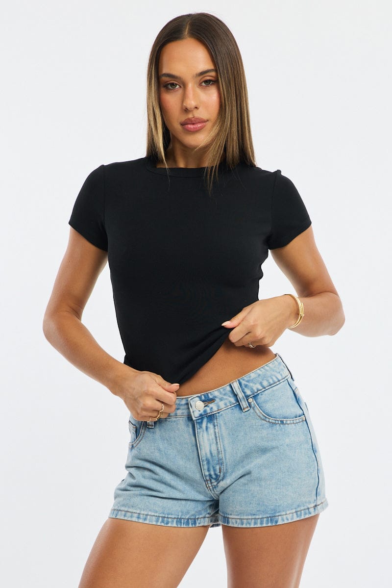 Denim Relaxed Shorts Low Rise for Ally Fashion