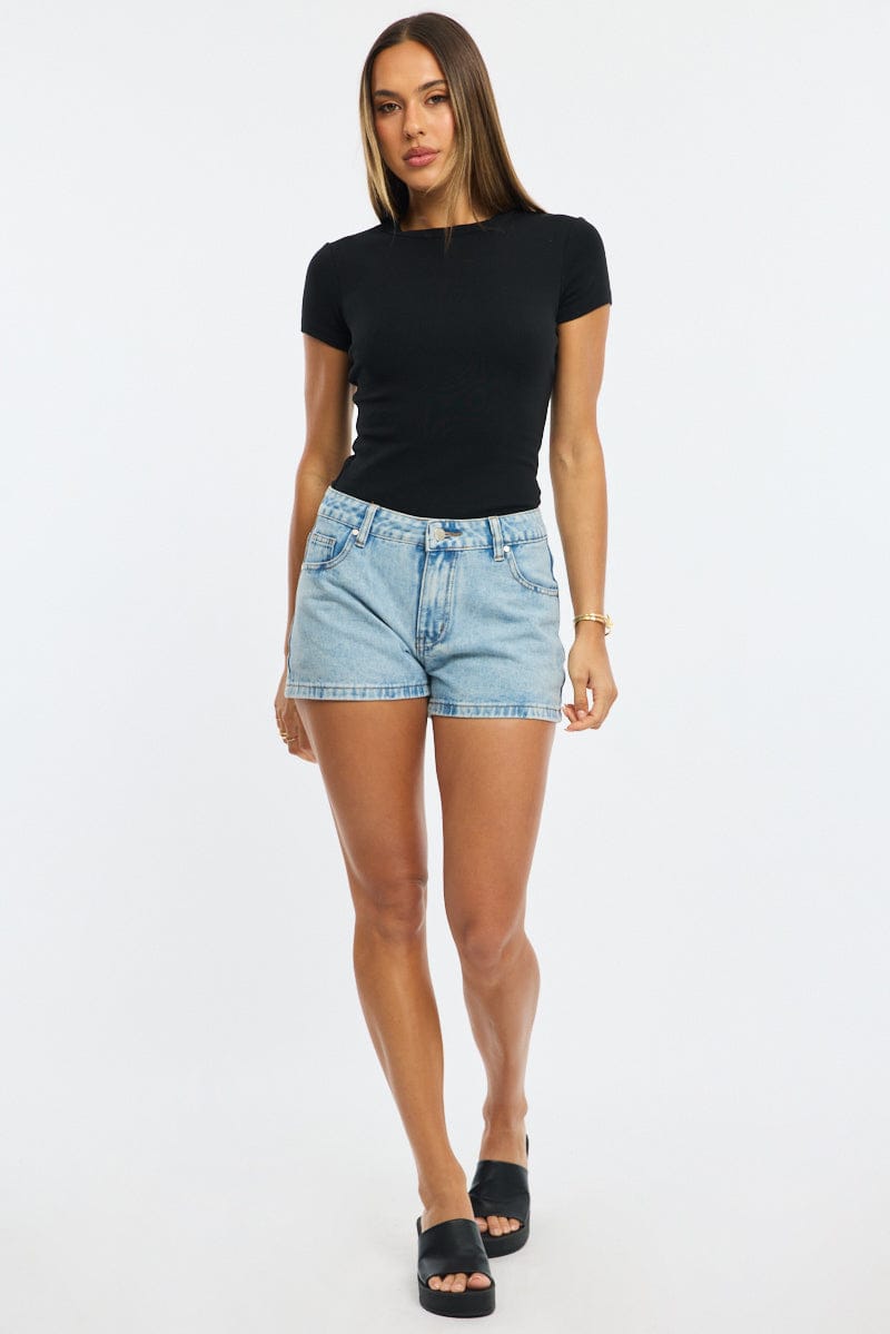 Denim Relaxed Shorts Low Rise for Ally Fashion