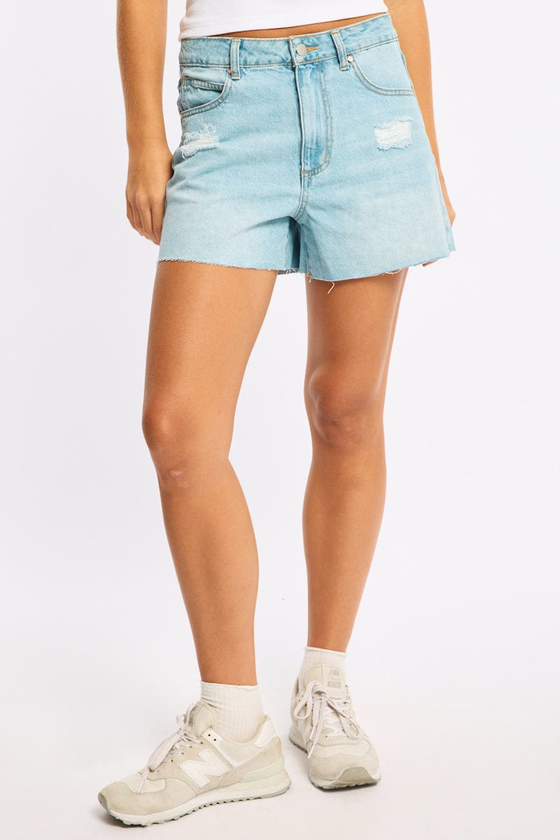 Denim Relaxed Shorts Mid Rise for Ally Fashion