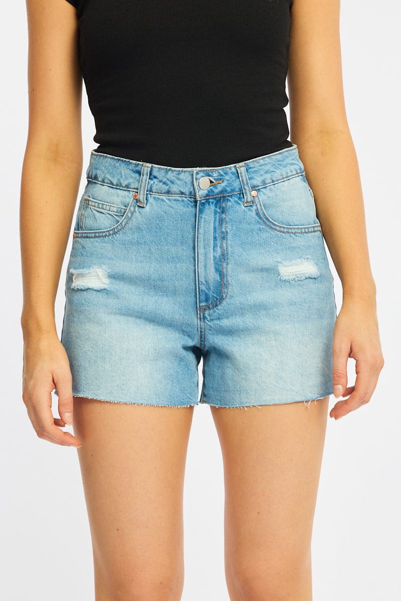 Denim Relaxed Shorts Mid Rise for Ally Fashion
