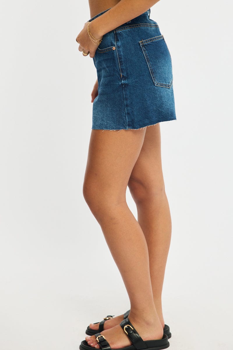 Denim Relaxed Shorts Mid Rise for Ally Fashion