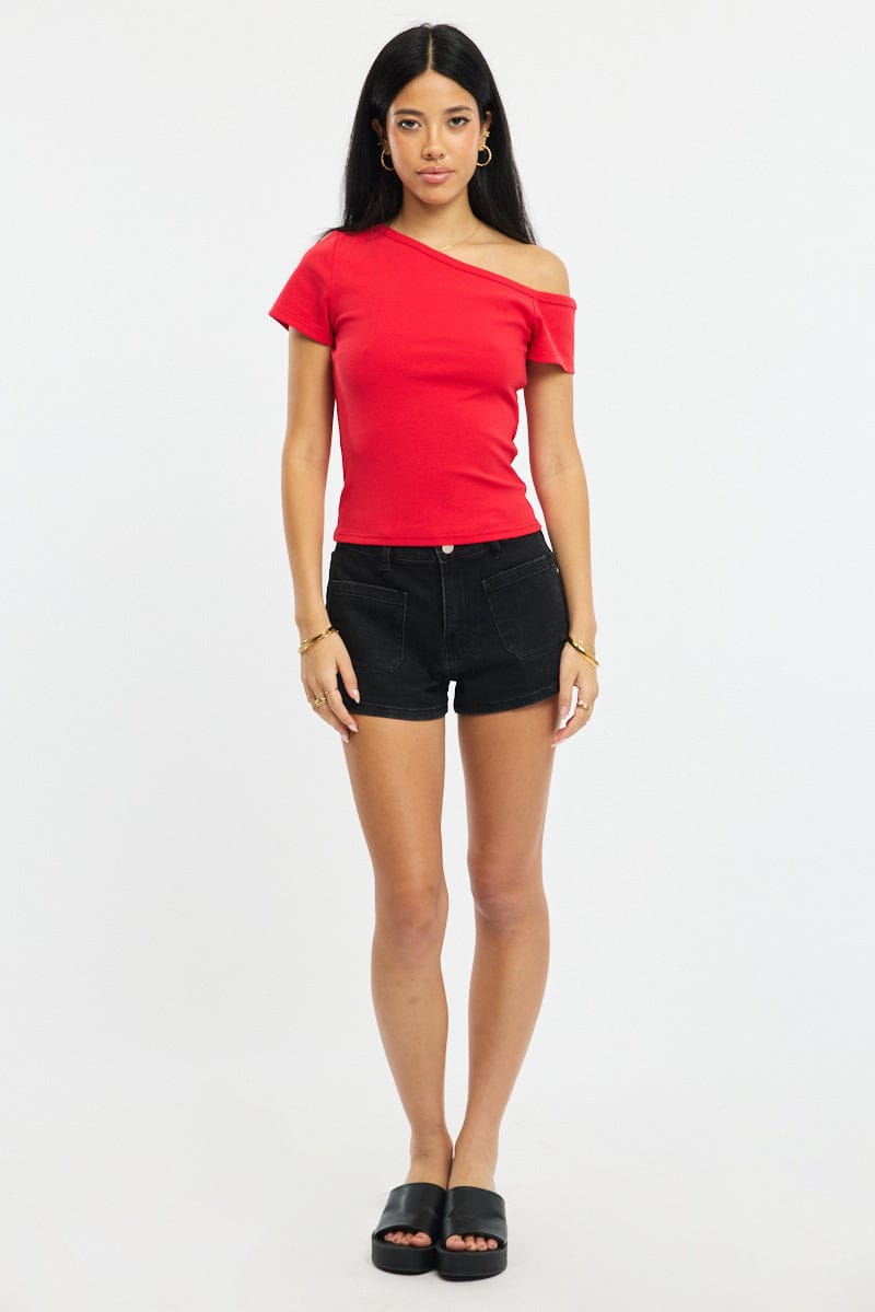 Denim Mini Shorts Low Rise Outpocket for Ally Fashion