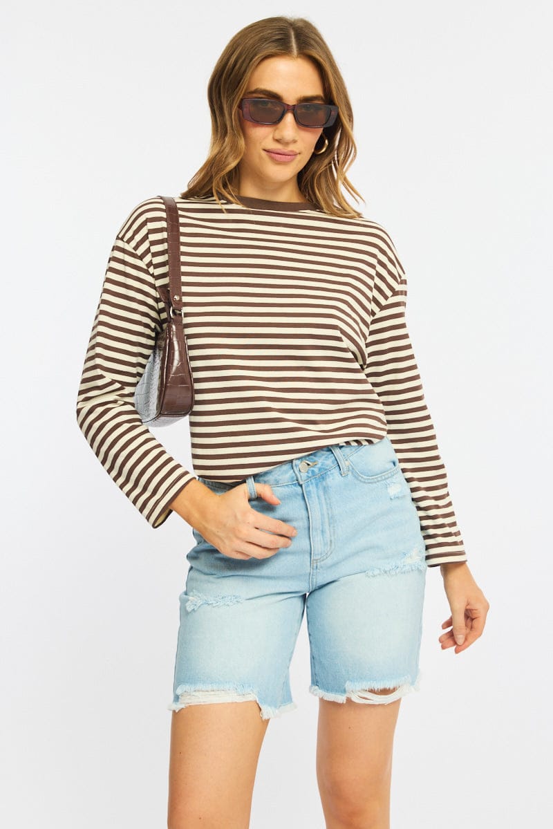 Denim Jorts Mid Rise Distressed for Ally Fashion