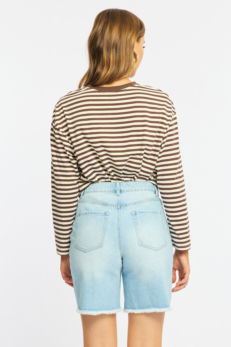 Denim Jorts Mid Rise Distressed for Ally Fashion