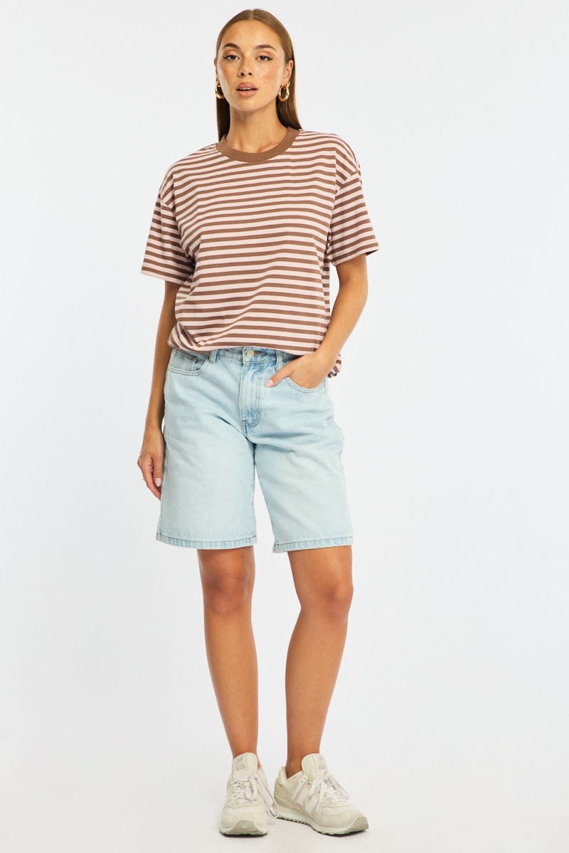 Denim Bermuda Shorts Mid Rise for Ally Fashion