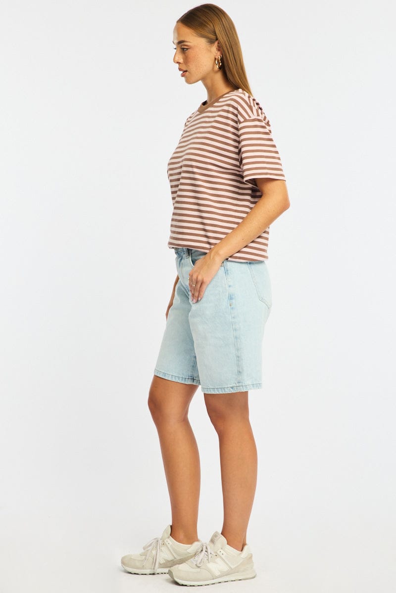 Denim Bermuda Shorts Mid Rise for Ally Fashion