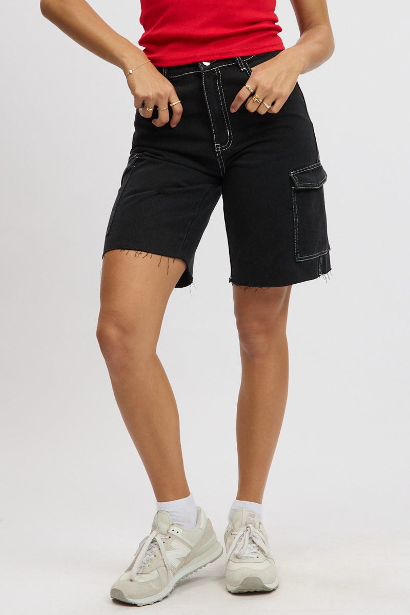 Black Relaxed Shorts for Ally Fashion