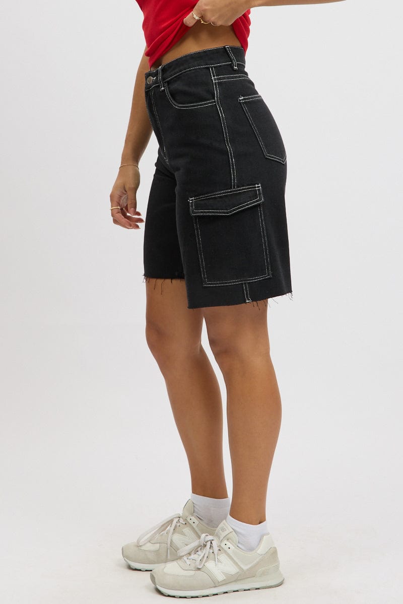 Black Relaxed Shorts for Ally Fashion