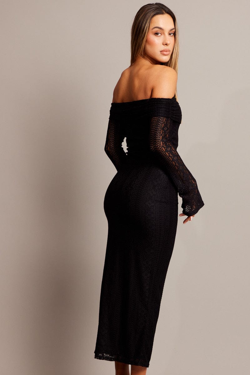 Black Bodycon Dress Off Shoulder Lace | Ally Fashion Black Bodycon Dress Off Shoulder Lace | Ally Fashion