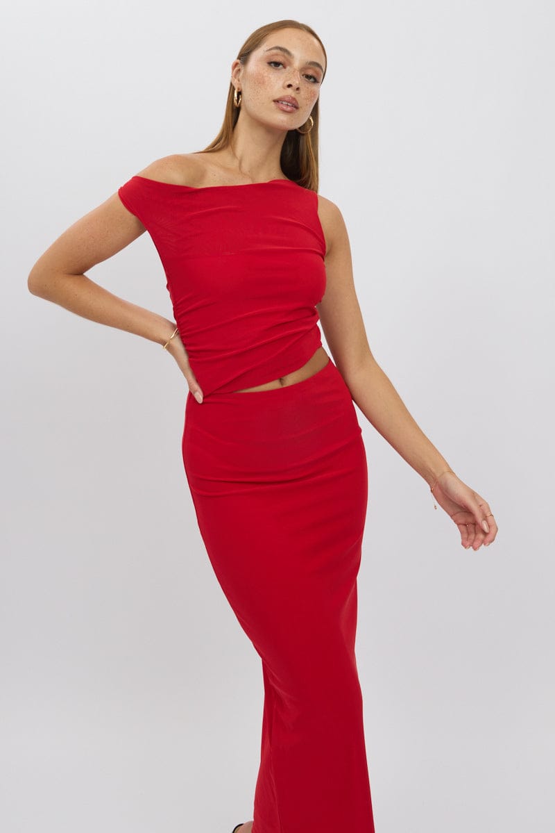 Red Bodycon Dress Maxi Mesh for Ally Fashion