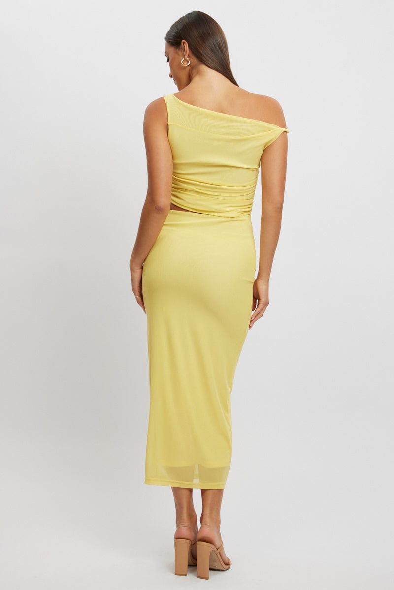 Yellow Bodycon Dress Maxi Mesh | Ally Fashion Yellow Bodycon Dress Maxi Mesh | Ally Fashion