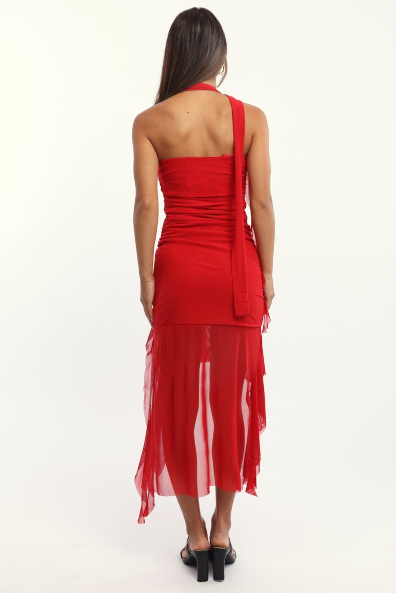 ally fashion red dress Turn heads in our 'Red Midi Dress Halter Neck' #allyfashion