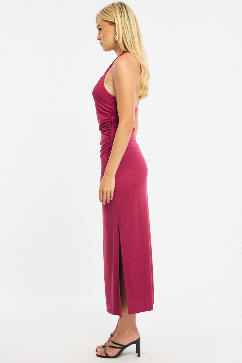 Red Bodycon Dress Halter Neck for Ally Fashion