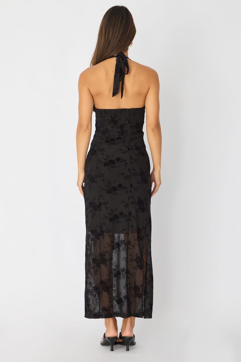 Black Bodycon Dress Halter Neck for Ally Fashion