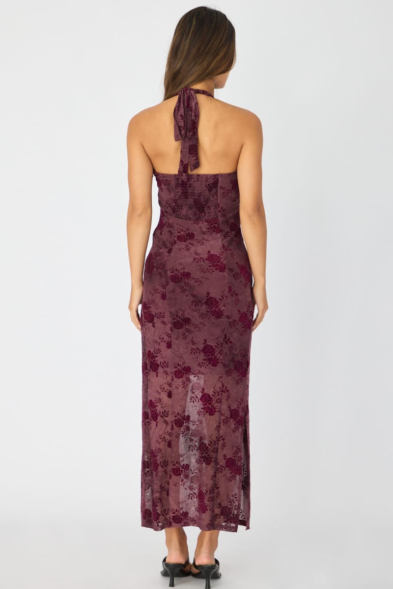 Red Bodycon Dress Halter Neck for Ally Fashion