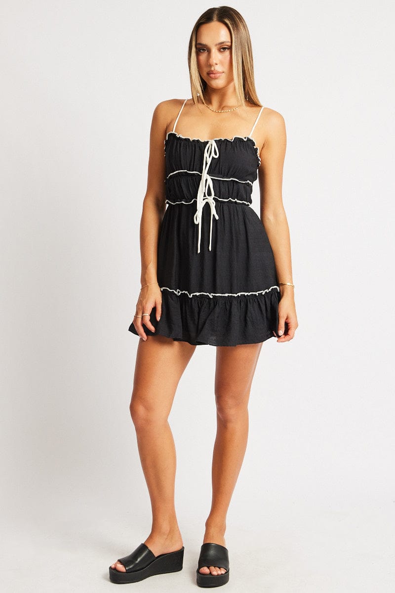 Black Fit And Flare Dress Mini for Ally Fashion