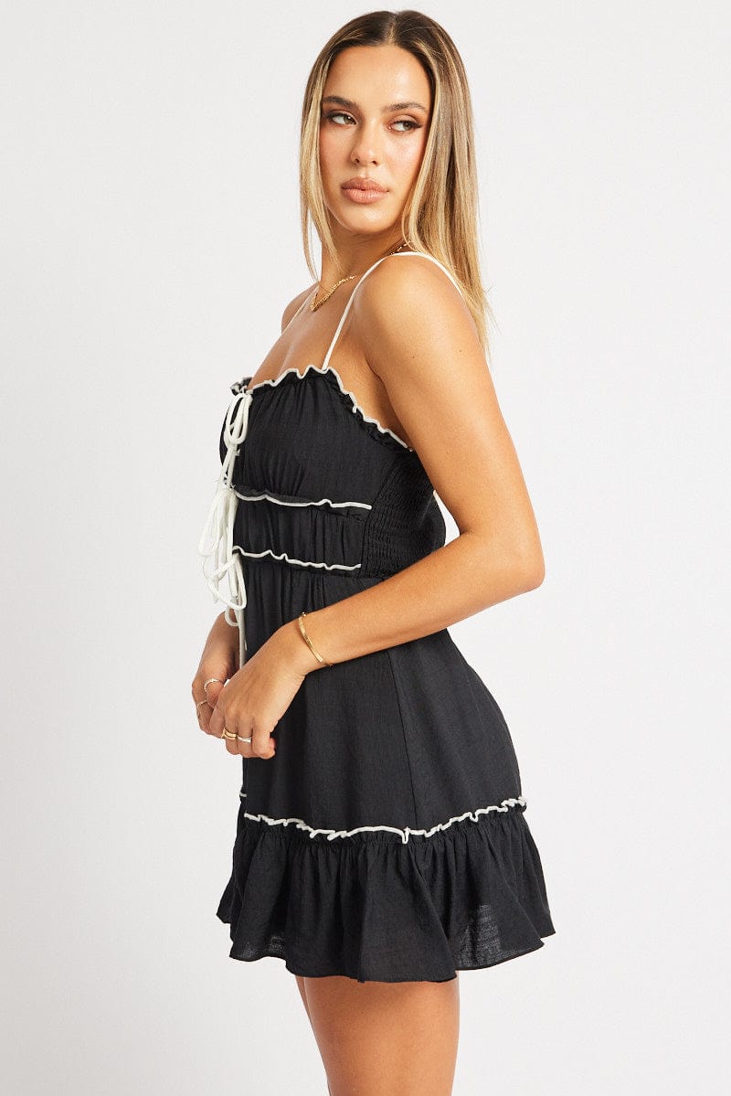 Black Fit And Flare Dress Mini for Ally Fashion