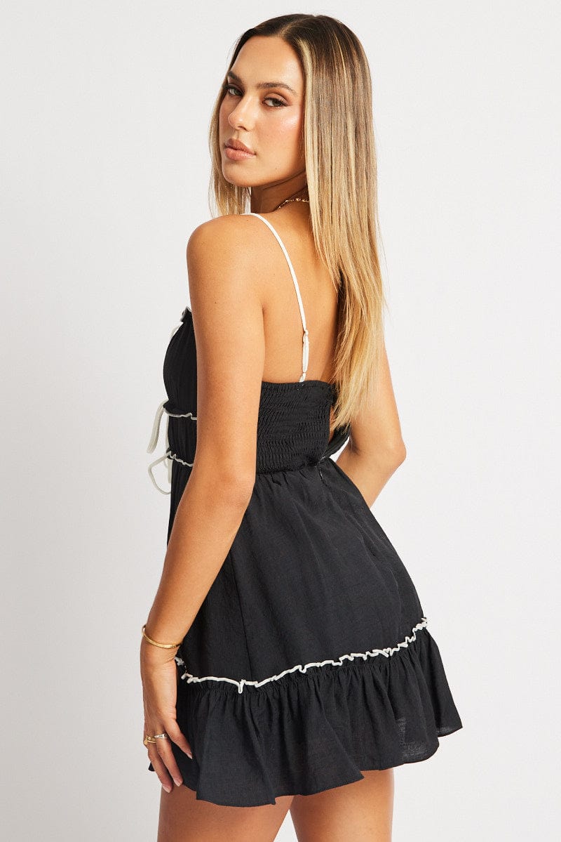 Black Fit And Flare Dress Mini for Ally Fashion